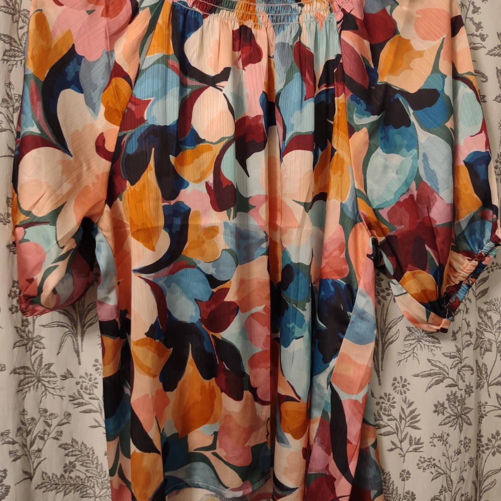 THML Multicolor Abstract Women's Blouse